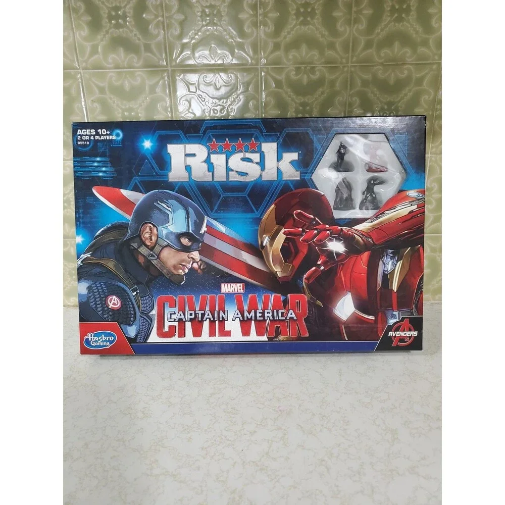 Risk Captain America Marvel Avengers Civil War Board Game Hasbro Complete